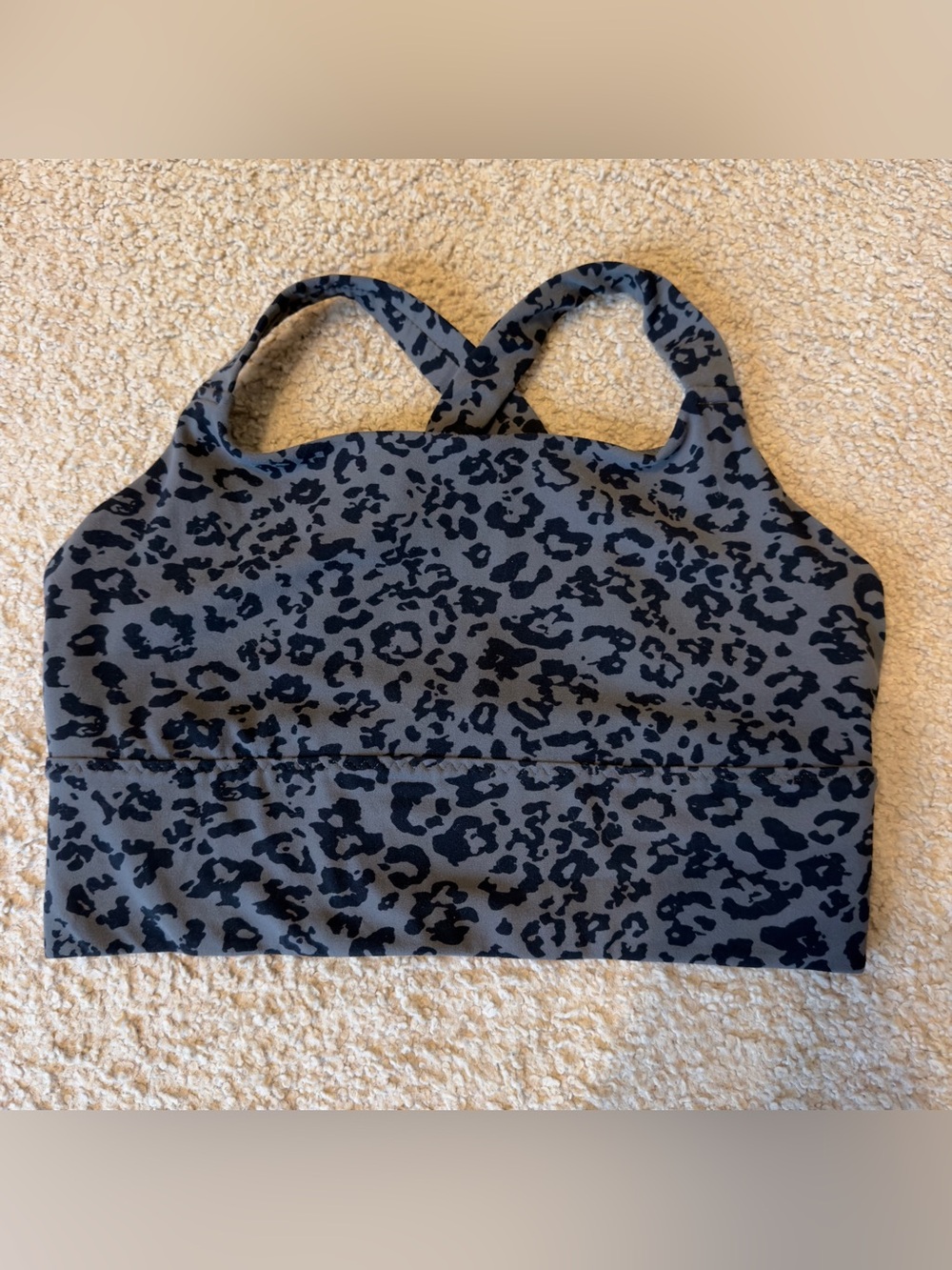 Athleta Gray Leopard Print Sports Bra size small